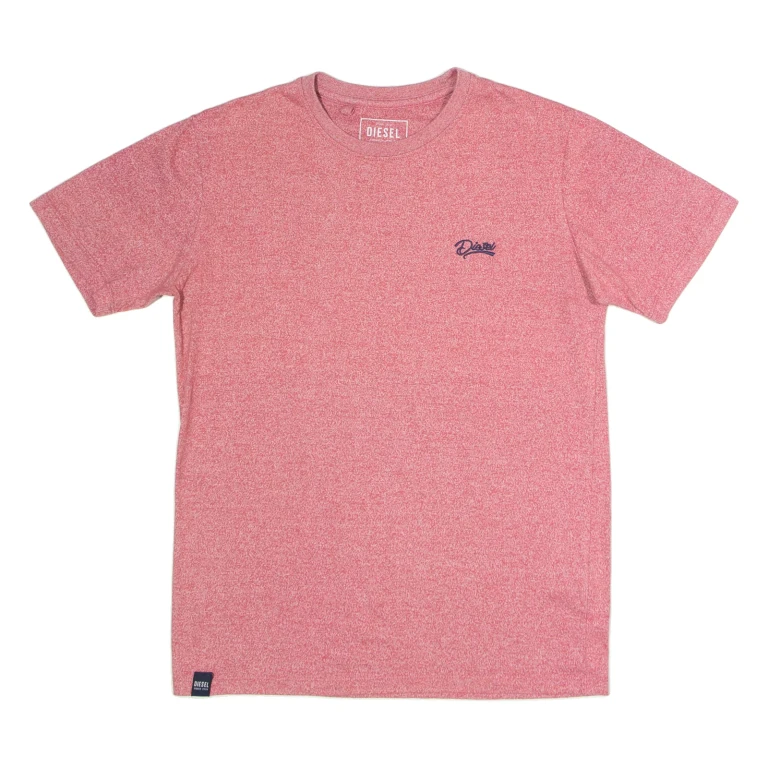 DIESEL Mens T-Shirt Red Crew Neck S