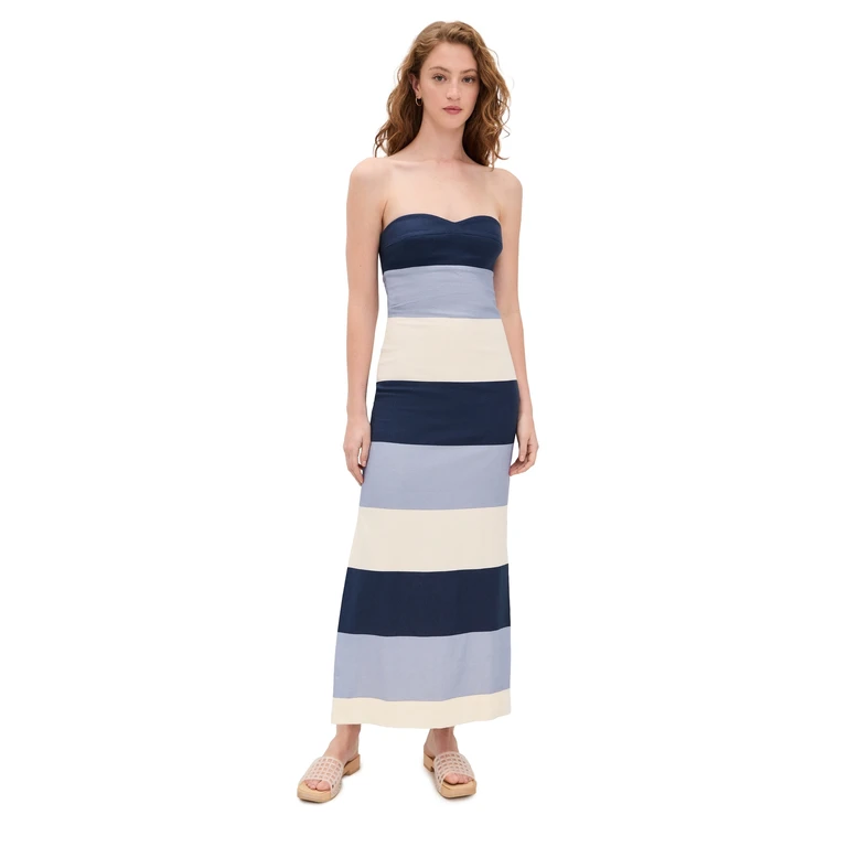 Andres Otalora Sono Veri Dress Maxi Blue Stripes 4