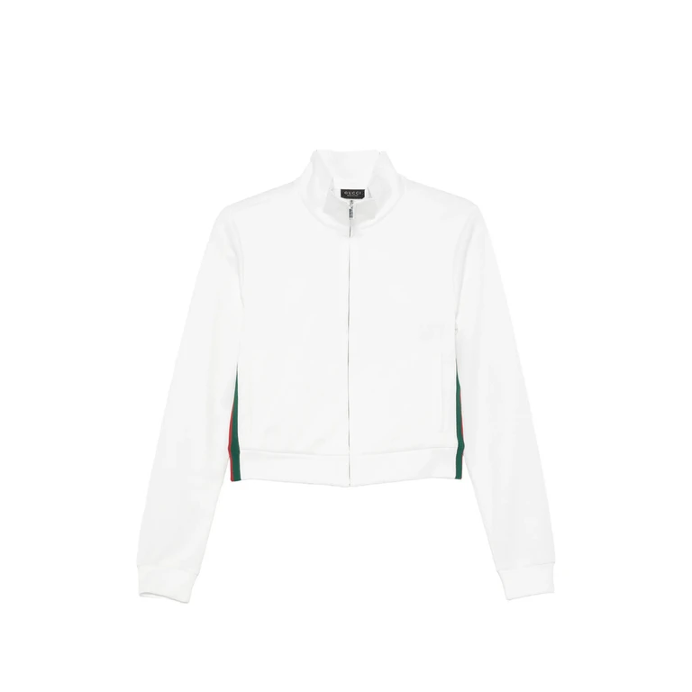 Web-stripe Zip-up Cardigan