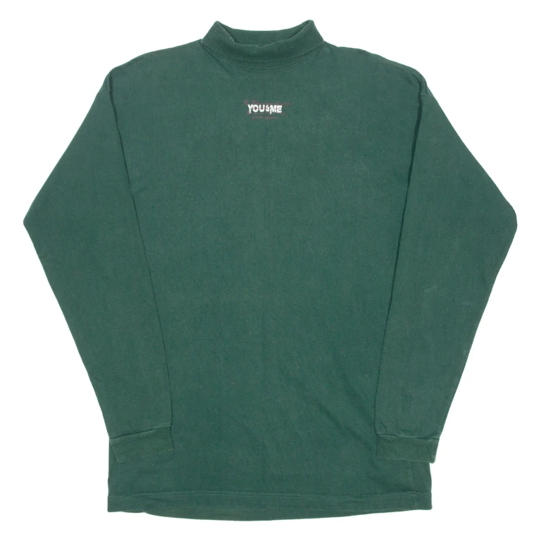 YOU & ME Lightweight Mens Sweatshirt Green High Neck M