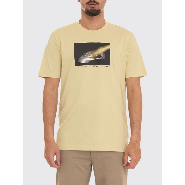 Crew Neck Pure Cotton T-shirt with Printed Front Logo (50561846267)