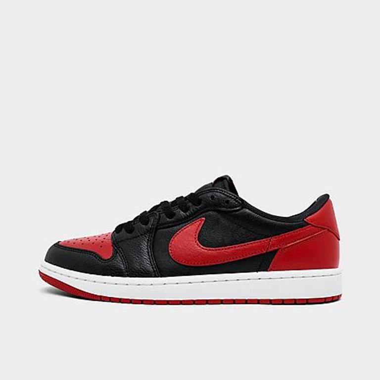 Jordan Men's Air Retro 1 Low OG Casual Shoes in Black/Varsity Red/Summit White Size: 7.5