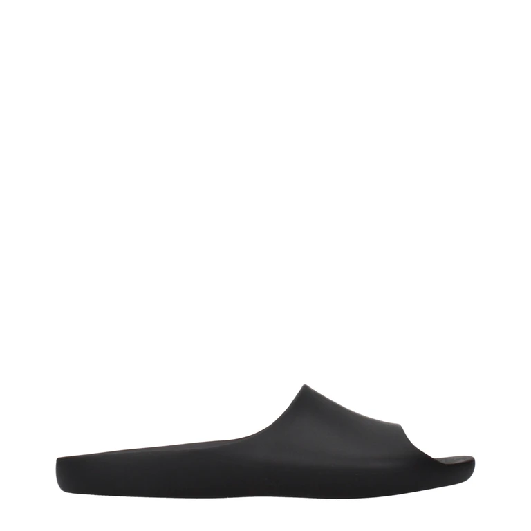 Black Cotton Slippers - Women