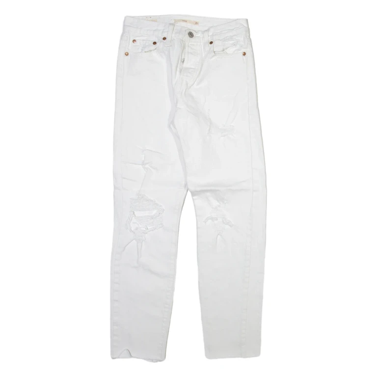 LEVI'S Wedgie Big E Womens Jeans White Slim Straight W25 L27