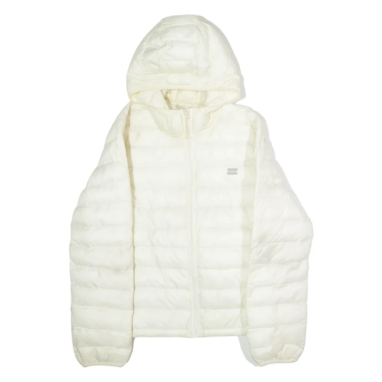 LEVI'S Womens Puffer Jacket Cream Hooded S