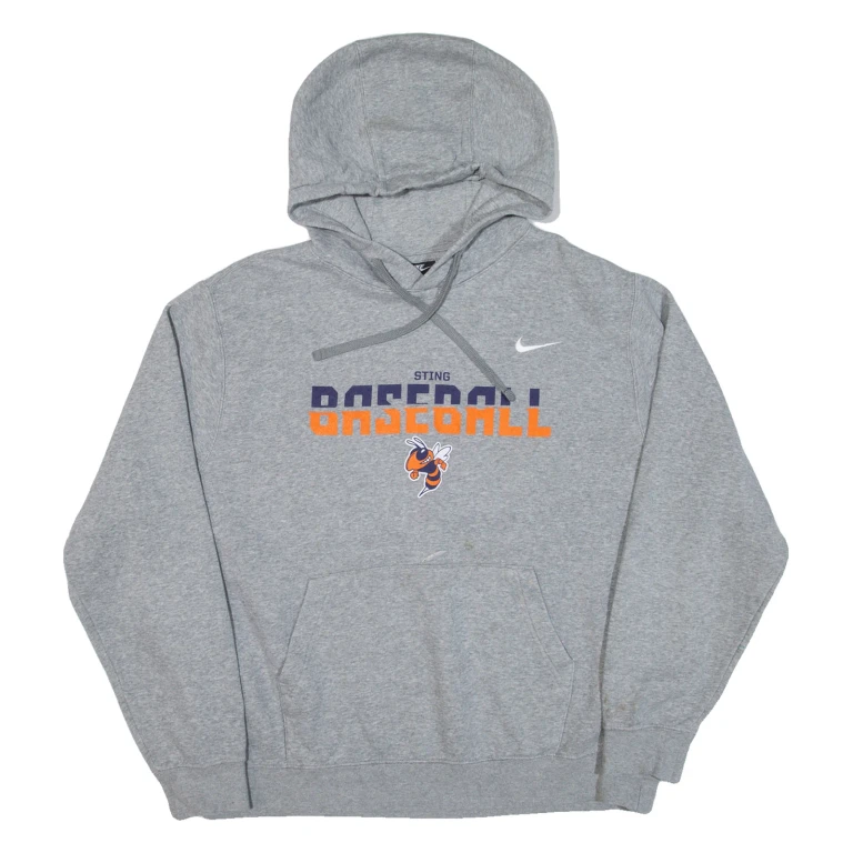 NIKE Sting Baseball Mens Grey Hoodie USA L
