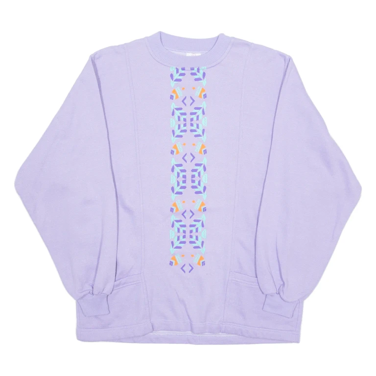 Womens Sweatshirt Purple Crew Neck L