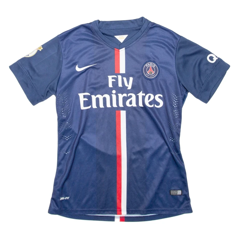 NIKE Paris Mens Football Shirt T-Shirt Blue V-Neck M