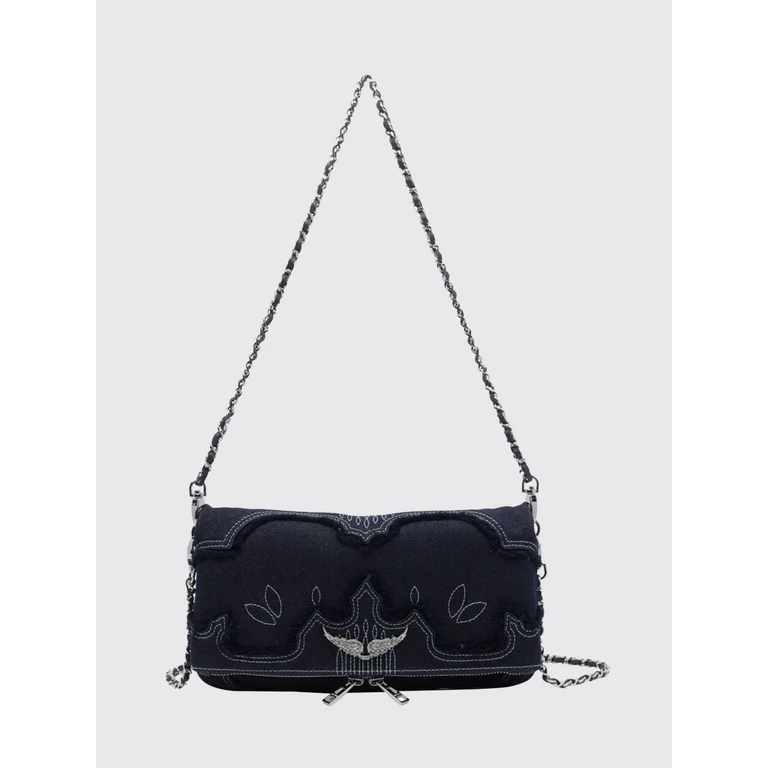 Sac à épaule Rock en denim bleu