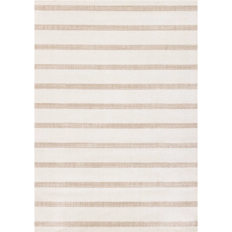 Century 8 x 11 Cream and Beige Striped Area Rug