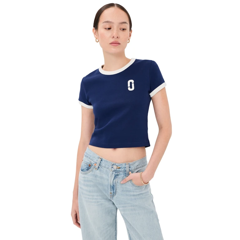 Marc Jacobs Pop J Marc Ringer Baby Tee Navy Multi L