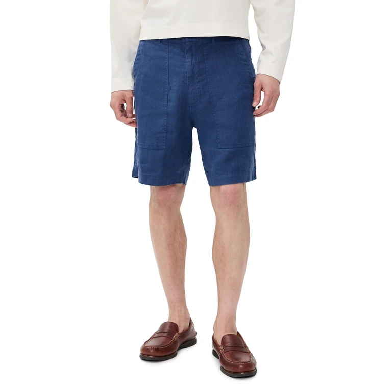 Alex Mill Garment Dyed Pull On Field Shorts In Linen 19 French Navy XS