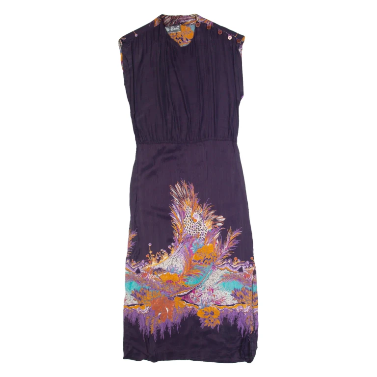 UP BEAT Womens Pencil Dress Purple Crazy Pattern Sleeveless Long S