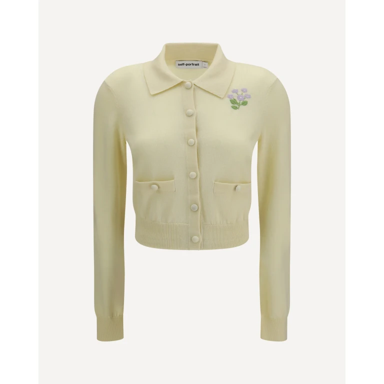 Floral embroidered knit Cardigan Female M
