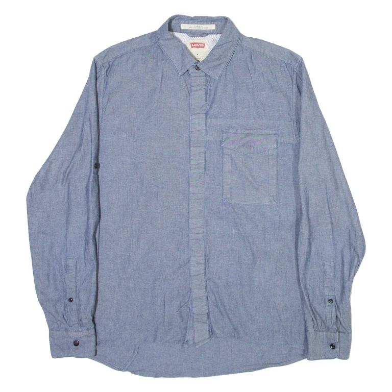 LEVI'S Mens Plain Shirt Blue Long Sleeve M
