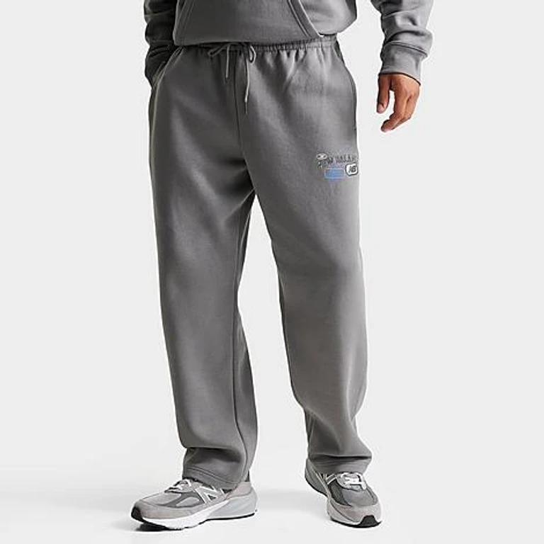 Men's Puffed Fleece Sweatpants in Grey/Blue Size: Small