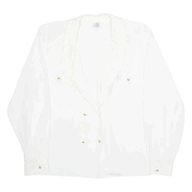 Womens Blouse White Long Sleeve XL