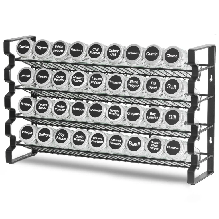 Spice Rack Organizer for Cabinet Kitchen Countertop Seasoning Organizer 23x16 in - Black