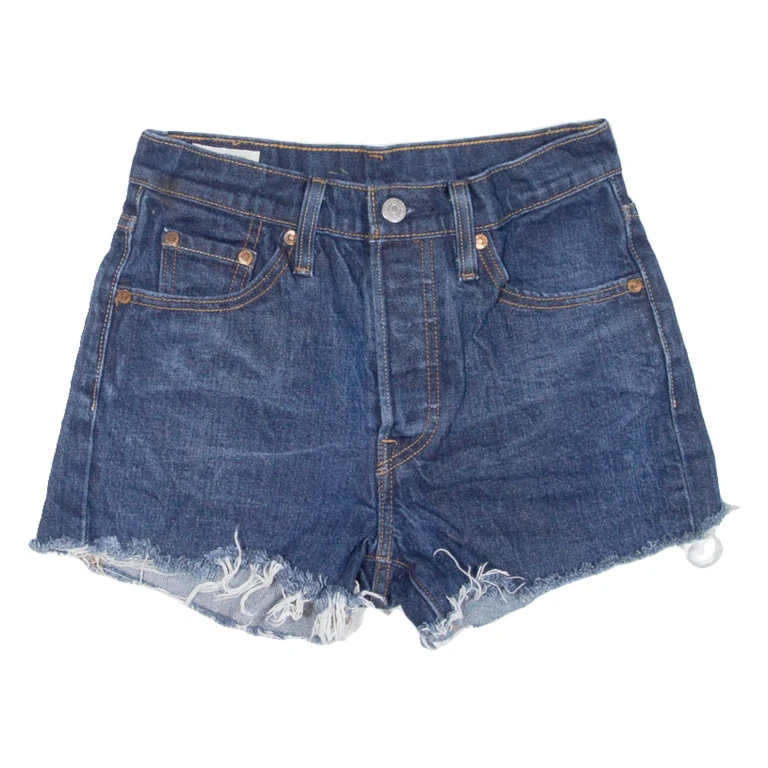 LEVI'S 501 BIG E Womens Denim Shorts Blue XS W25