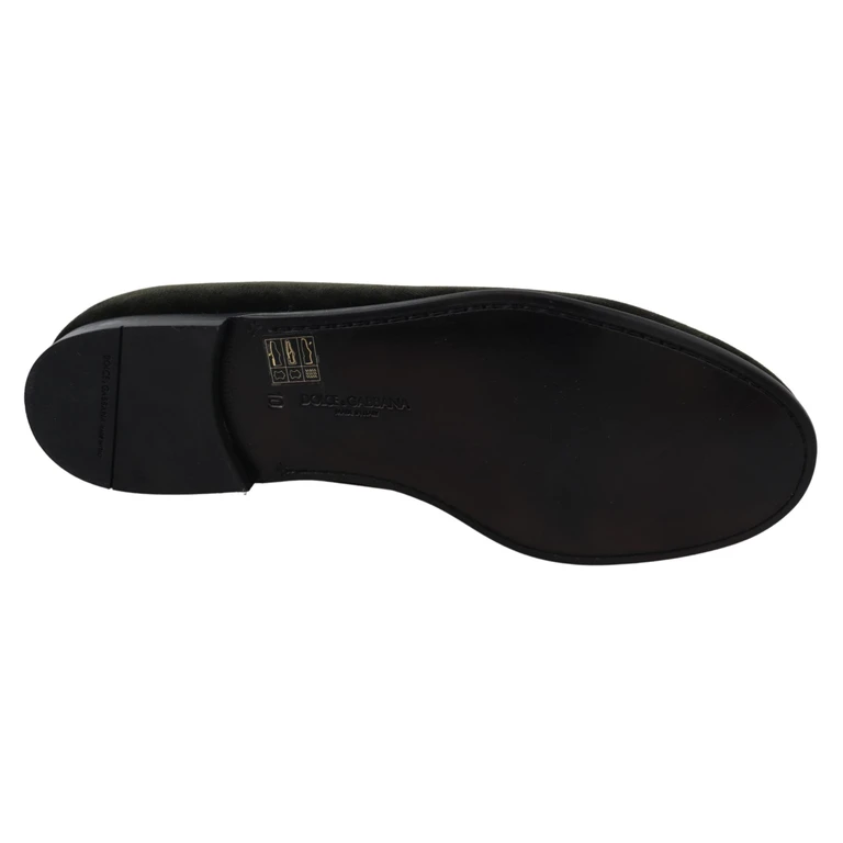 Dolce & Gabbana Green Velvet Slip On Mens Loafers Shoes - Men