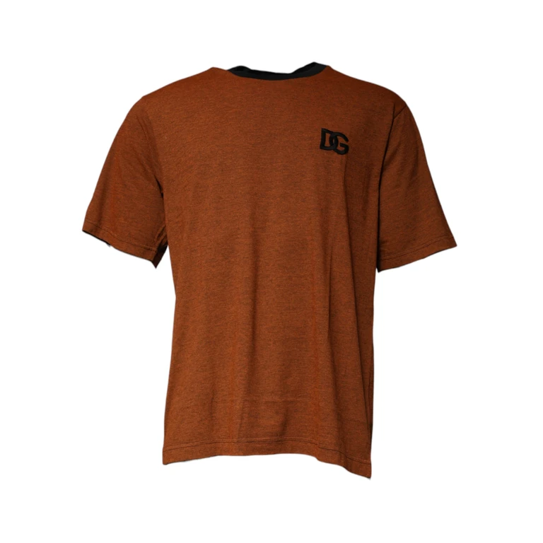 Dolce & Gabbana Brown Dg Logo Cotton Crew Neck T-Shirt - Men