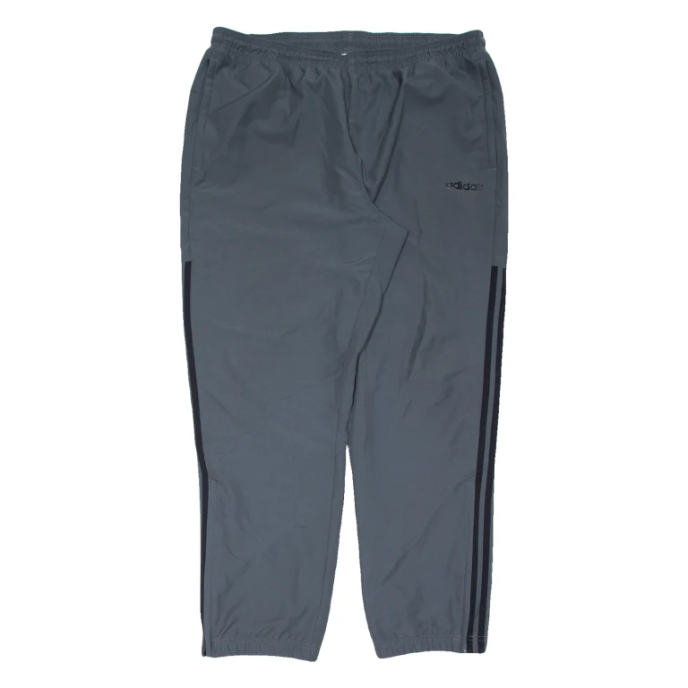 ADIDAS Mens Track Pants Grey Tapered XL W34 L30