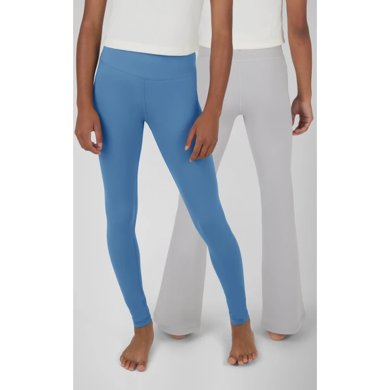 Girls 2 Pack Interlock Everyday Full Length Legging and Everyday Interlock High Waist Flared Pant