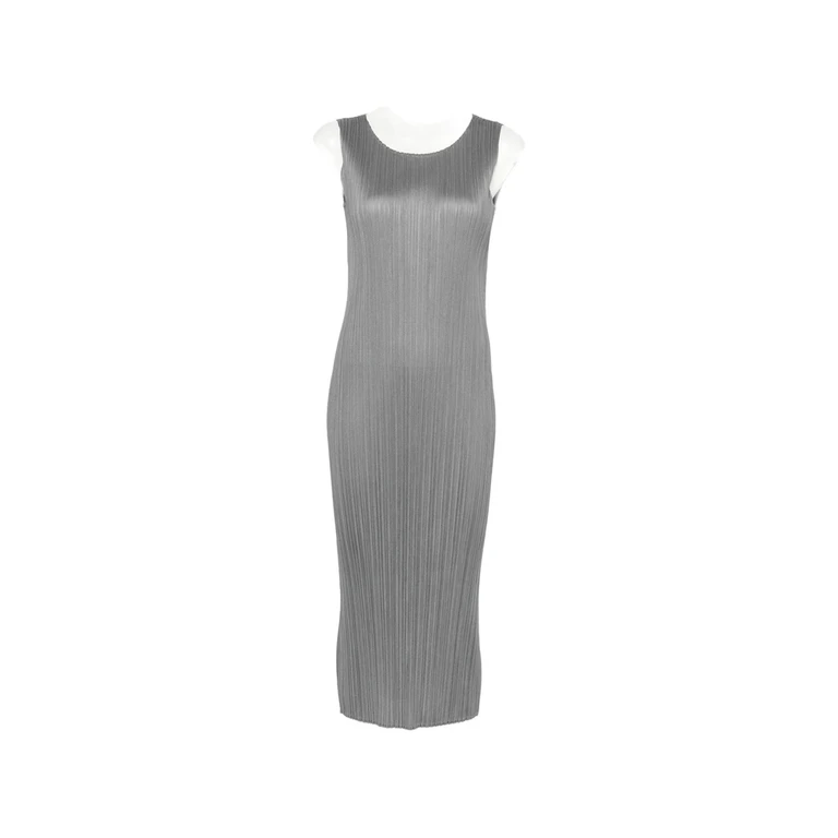 Plissé-effect Midi Dress