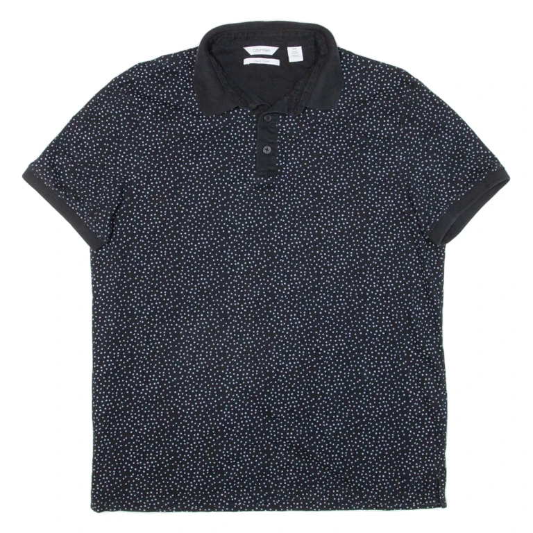 CALVIN KLEIN Mens Polo Shirt Black M