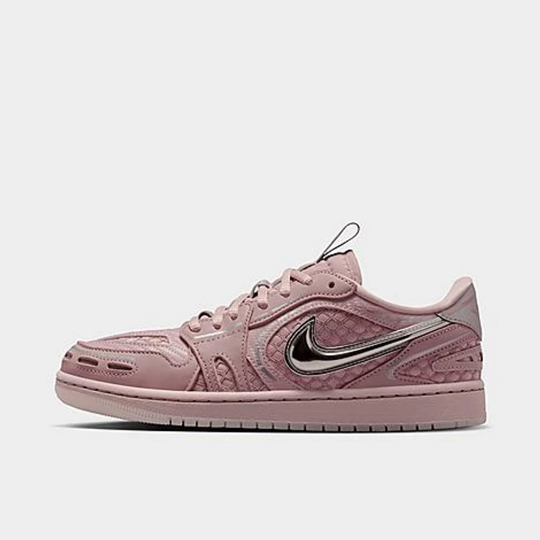 Jordan Women's Air 1 Low Method of Make Casual Shoes in Particle Rose/Barely Rose/Metallic Silver Size: 5.0