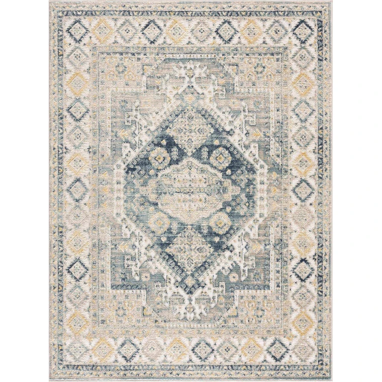 Brend Blue Medallion Area Rug
