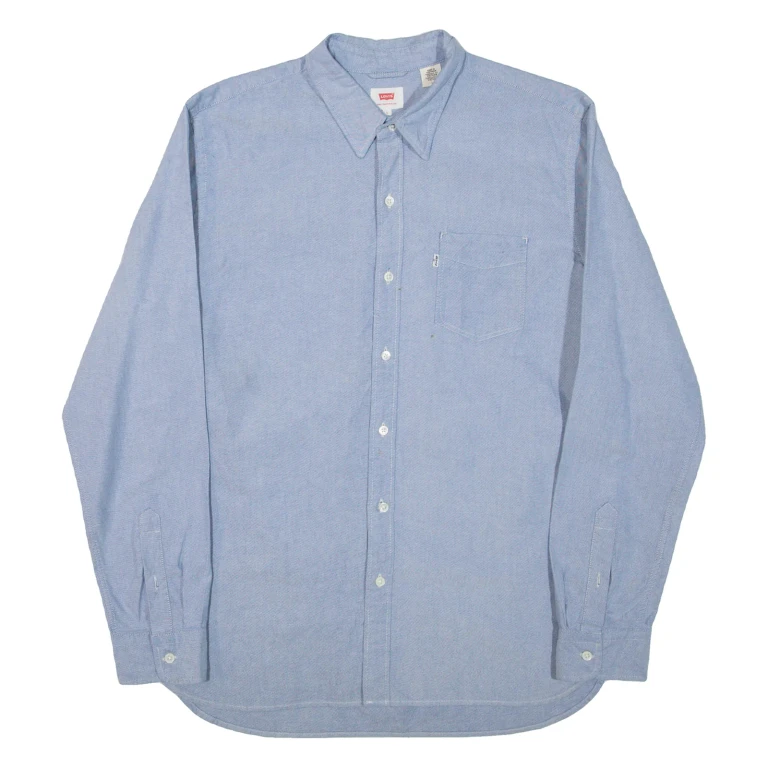 LEVI'S Mens Plain Shirt Blue Long Sleeve L