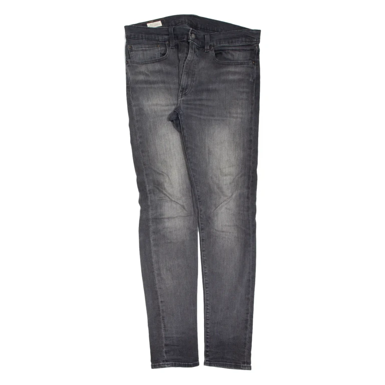 LEVI'S BIG E Womens Jeans Black Slim Tapered Charcoal Wash W34 L34