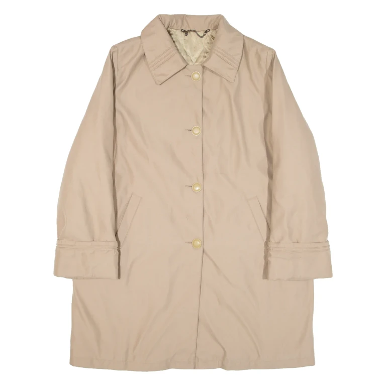 Quilted Lined Womens Coat Beige L