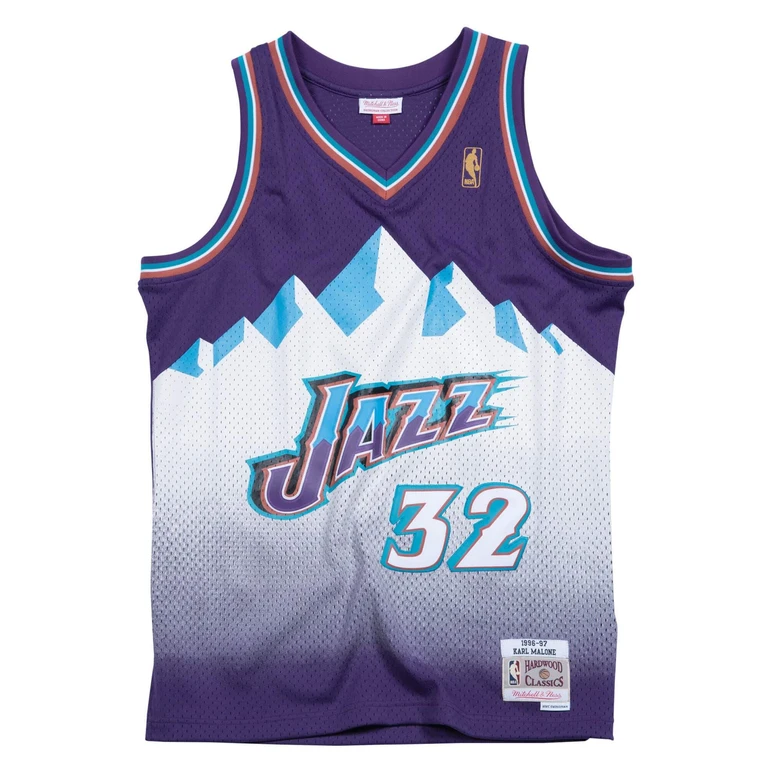 Men's NBA Swingman Road Jersey Jazz 96 Karl Malone