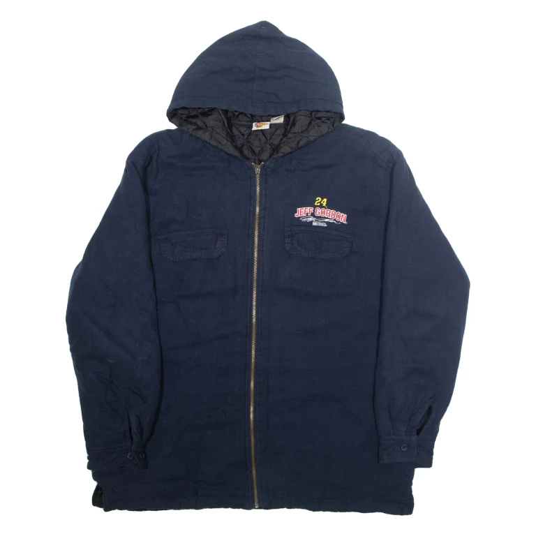 WINNERS CIRCLE Mens Jacket Blue Hooded L