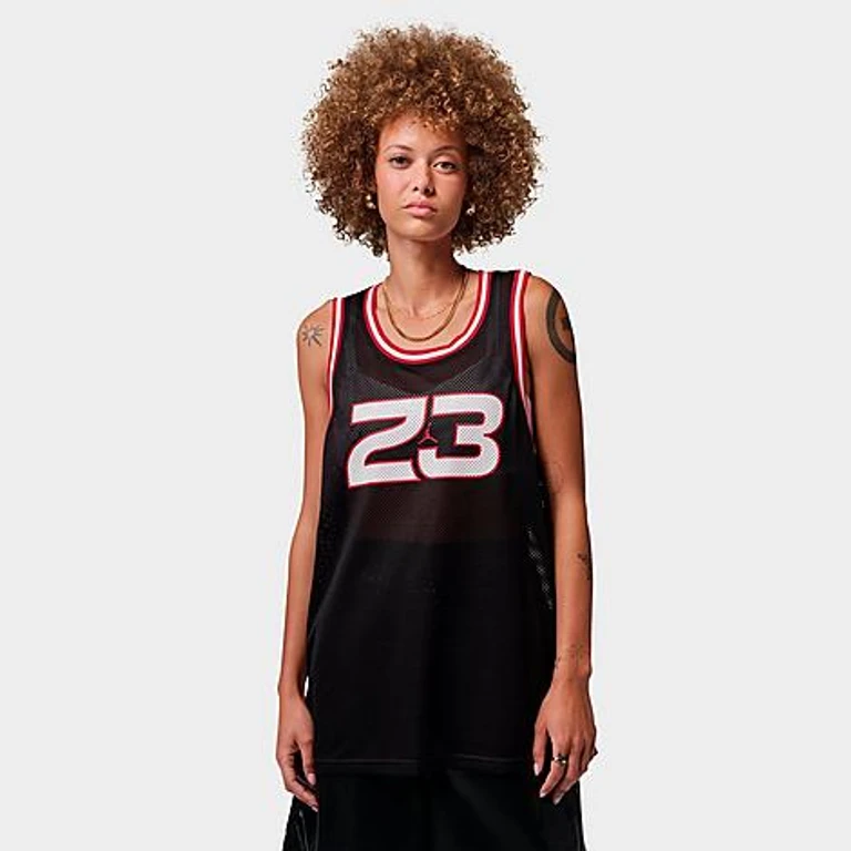 Nike Women's Jordan Brooklyn Jersey in Black/Gym Red Size: XS