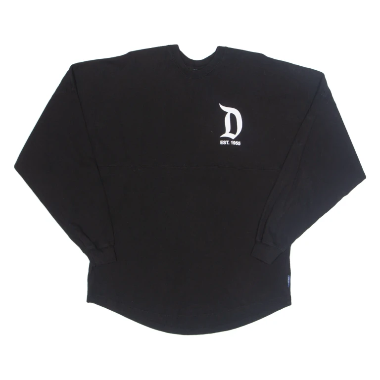 DISNEY Oversized Mens T-Shirt Black Long Sleeve USA S