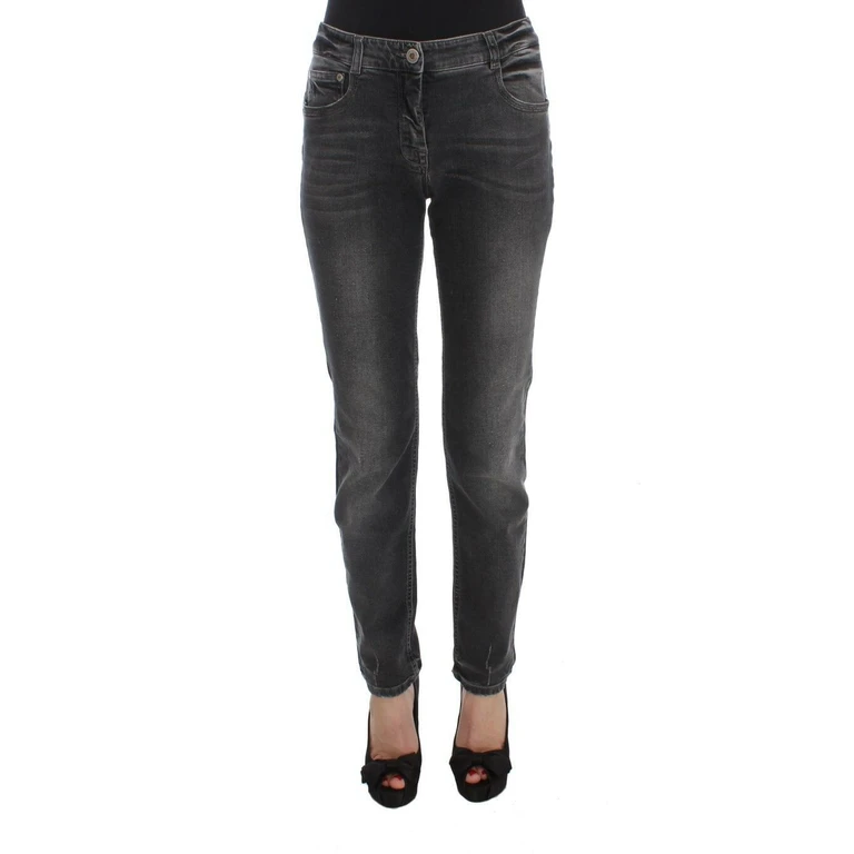 Ermanno Scervino Gray Wash Cotton Blend Stretch Jeans Pants - Women