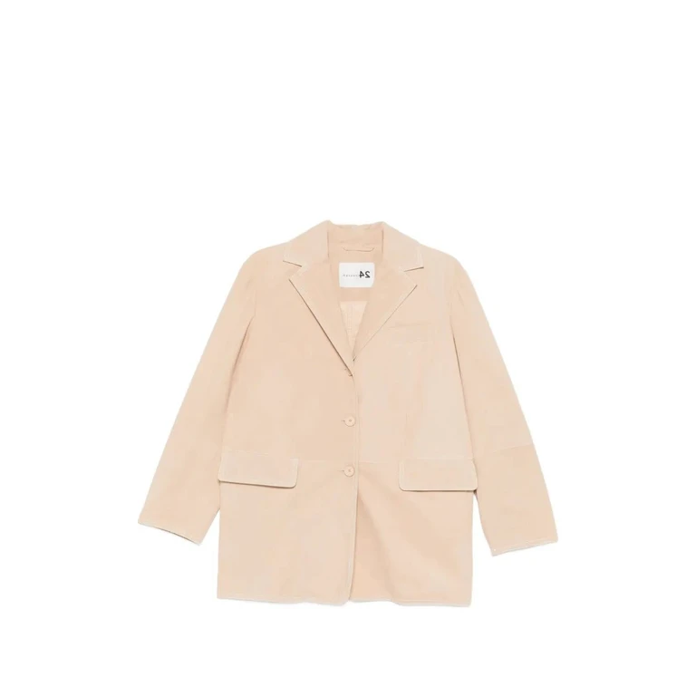 Manzoni24 Blouson En Cuir - Beige