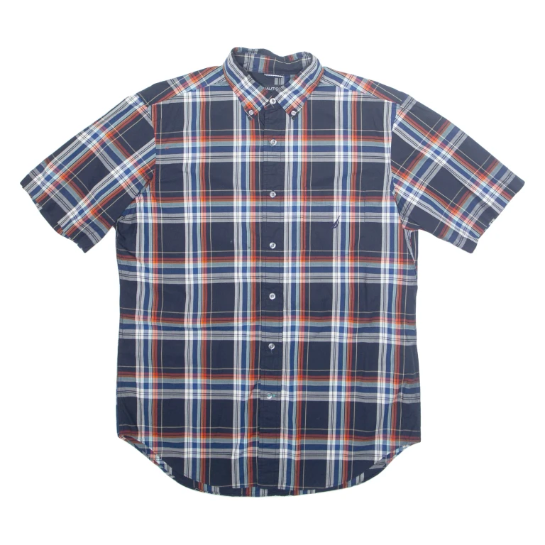 NAUTICA Mens Shirt Blue Plaid M