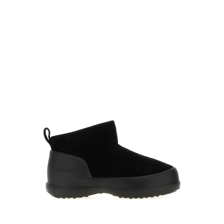 Moon Boot Black Suede Mezzaluna Ankle Boots Stivali - Unisex