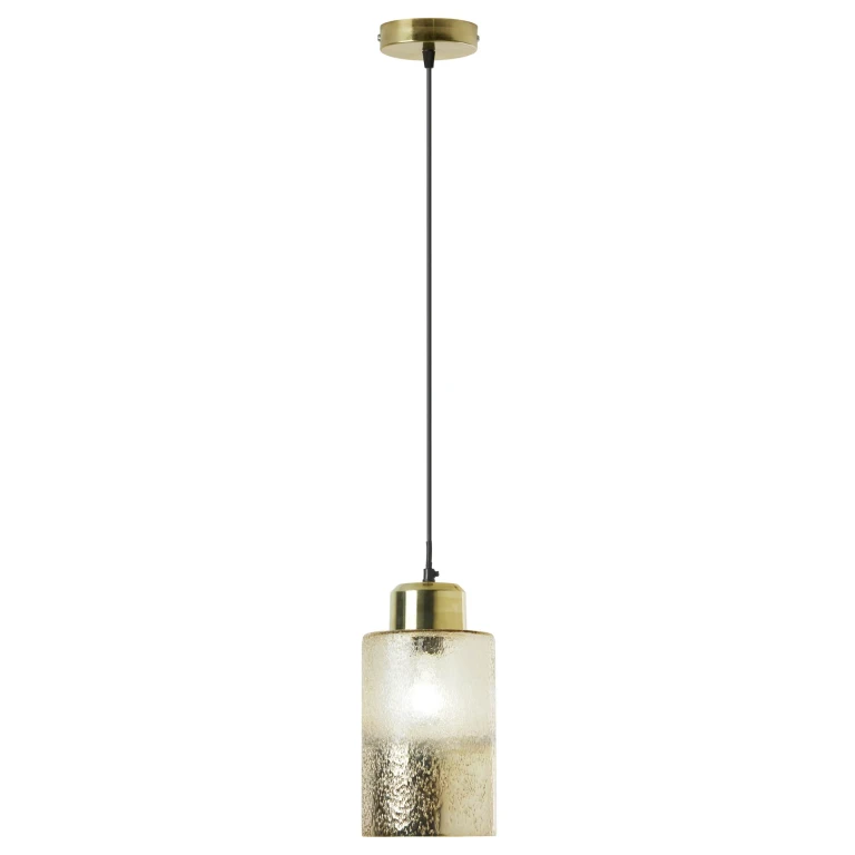 Gold Crackle Glass Hanging Lamp