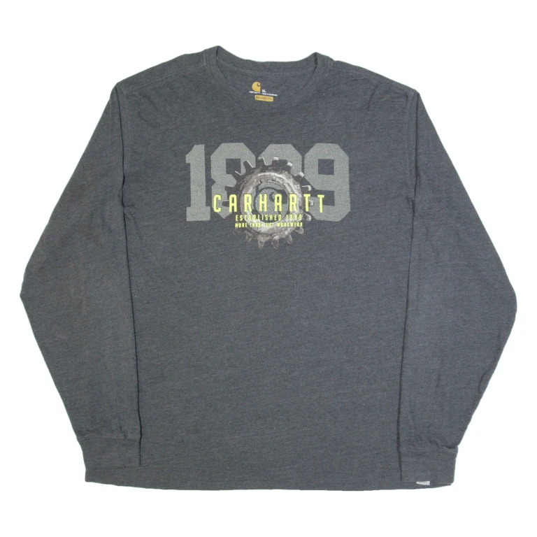 CARHARTT Mens T-Shirt Grey Long Sleeve XL