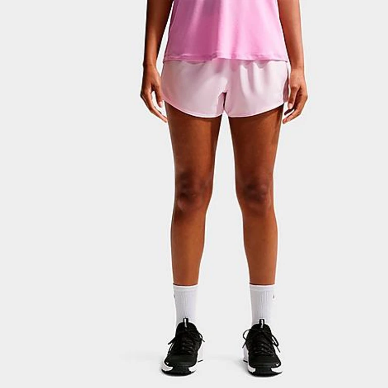 Nike Women's One Dri-FIT Mid-Rise 3" Brief-Lined Shorts in Pink Foam/White Size: XS