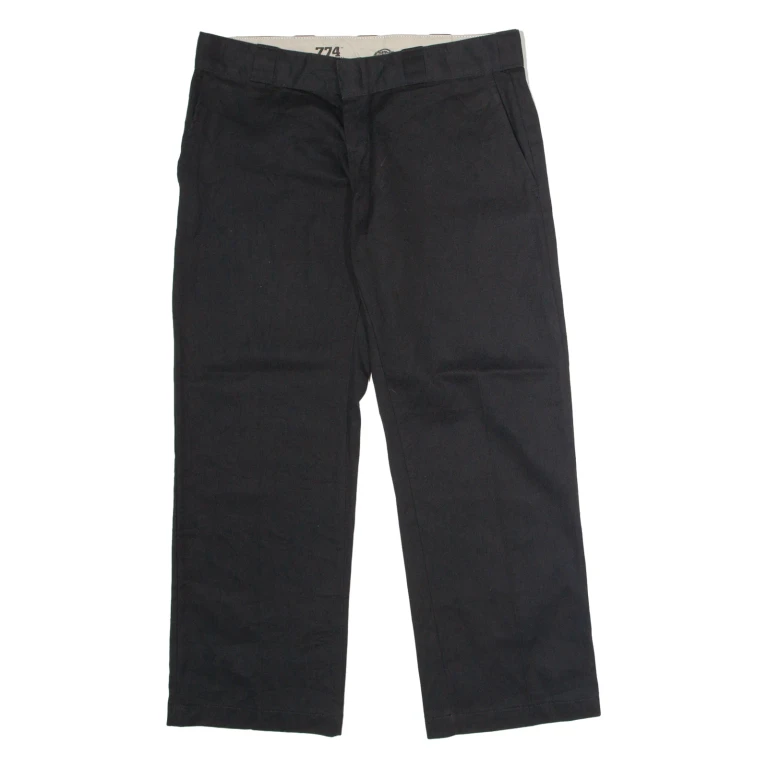 DICKIES 774 Workwear Womens Twill Trousers Black Classic Straight W34 L28