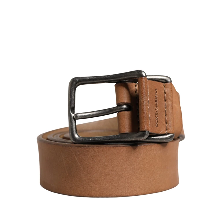 Dolce & Gabbana Men Brown Leather Classic Metal Buckle Belt Calf - Men
