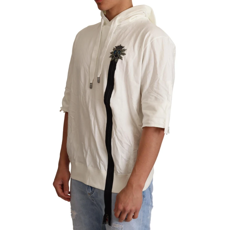 Dolce & Gabbana White Hooded Limited Edition Sweater Off Cotton Clothing - Men