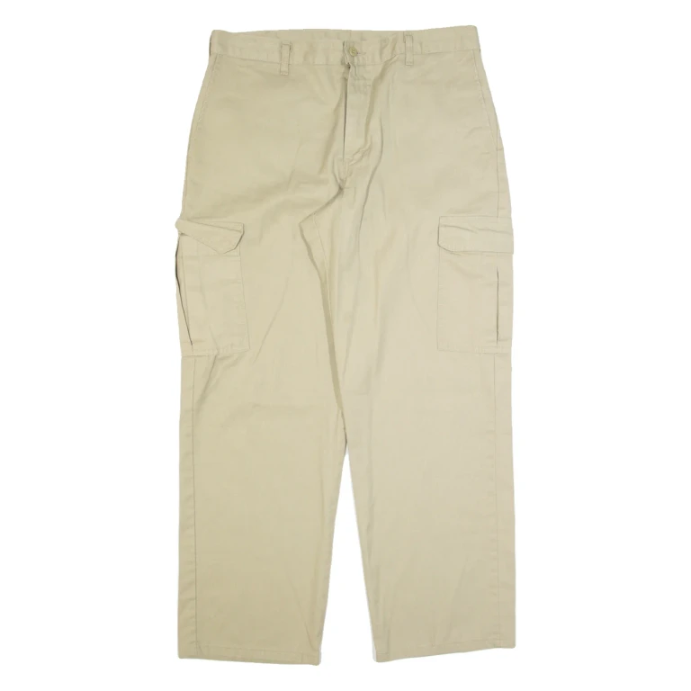 DICKIES Cargo Workwear Mens Trousers Beige Regular Straight W34 L30