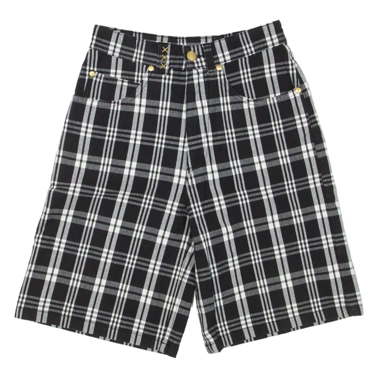 DISMERO Womens Casual Shorts Black Check XS W26
